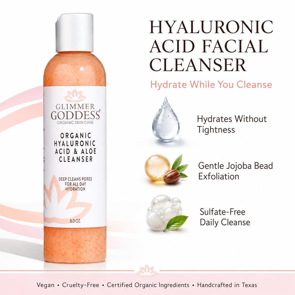 Organic Hydrating Facial Cleanser with Exfoliating Jojoba Beads – 8 oz