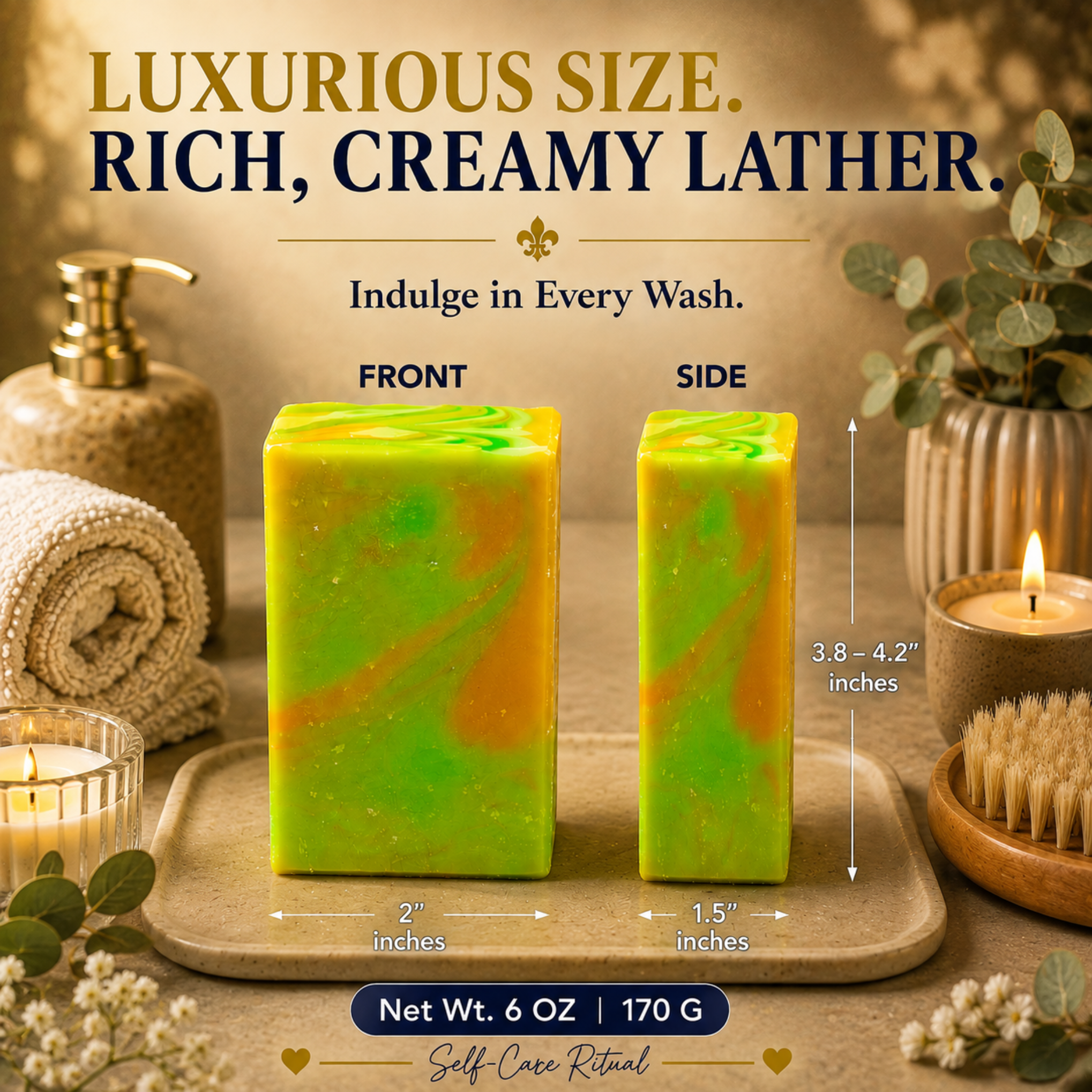 Ginger + Lime Soap Bar | Zesty Handmade Moisturizing Bath Soap