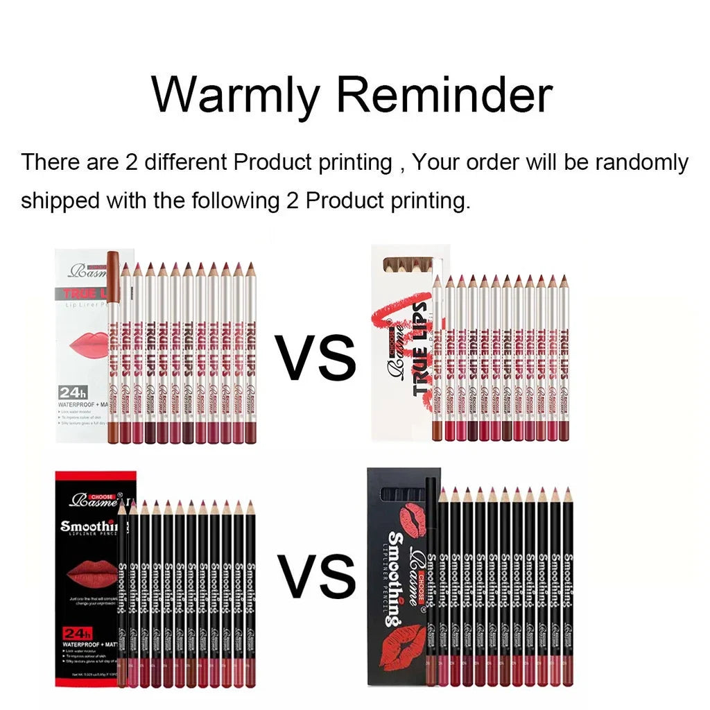 12 pcs Long-Lasting Lipstick Set with Professional Lip Liner Pencil