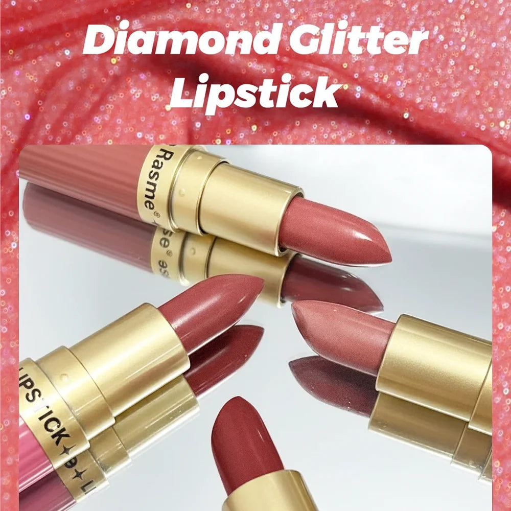 Pearlescent Pink Glitter Velvet Lipstick Metallic