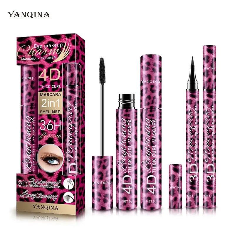 Liquid Eyeliner Pencil 4D Waterproof Mascara Set