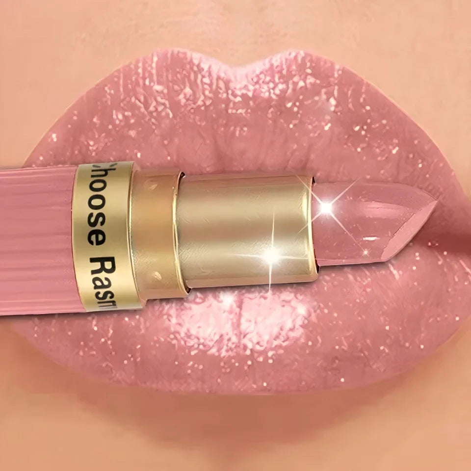 Pearlescent Pink Glitter Velvet Lipstick Metallic