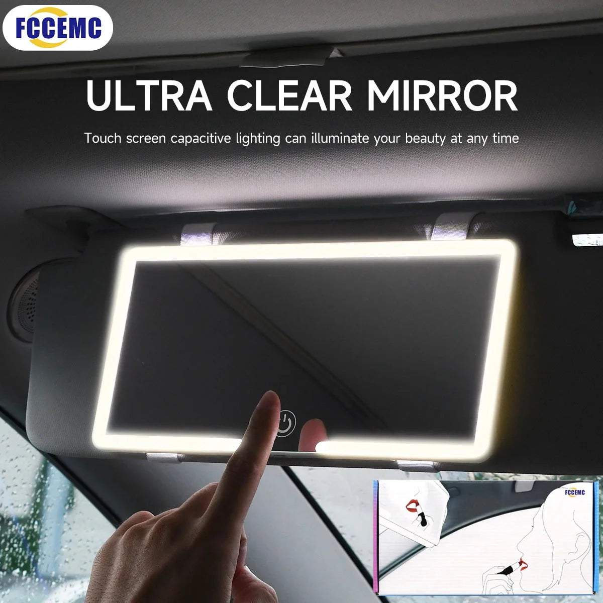 Car Interior LED HD Makeup Mirror