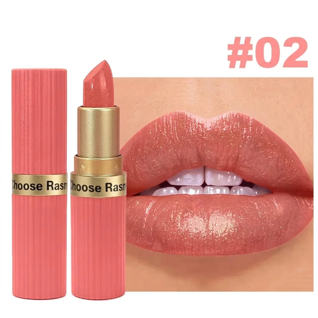 Pearlescent Pink Glitter Velvet Lipstick Metallic