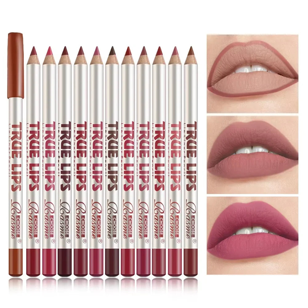 12 pcs Long-Lasting Lipstick Set with Professional Lip Liner Pencil