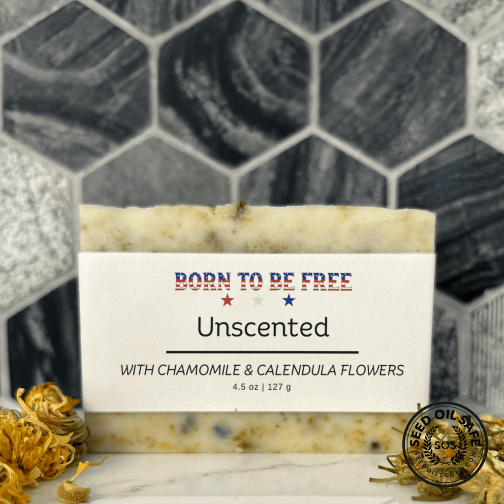 Dried Chamomile & Calendula Unscented Tallow Soap Bar